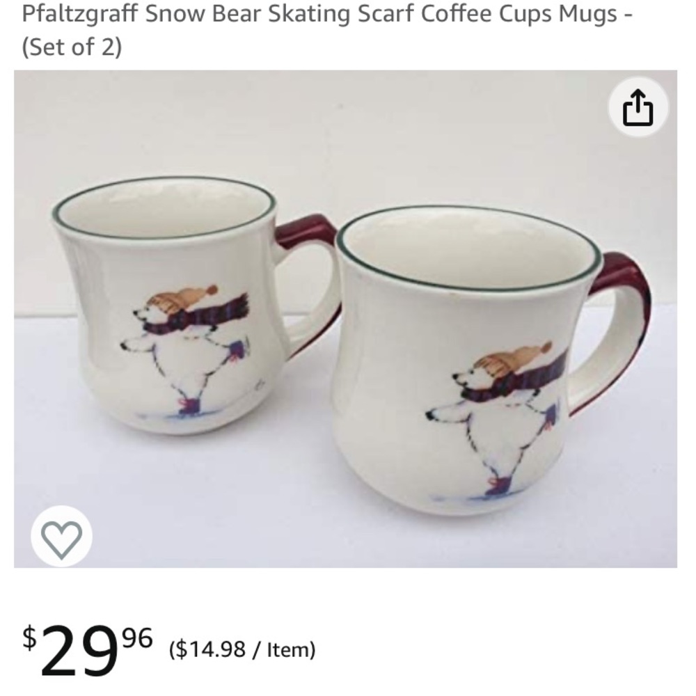 Pfaltzgraff Large Skating Snow Bear Collection - Picture 2 of 7